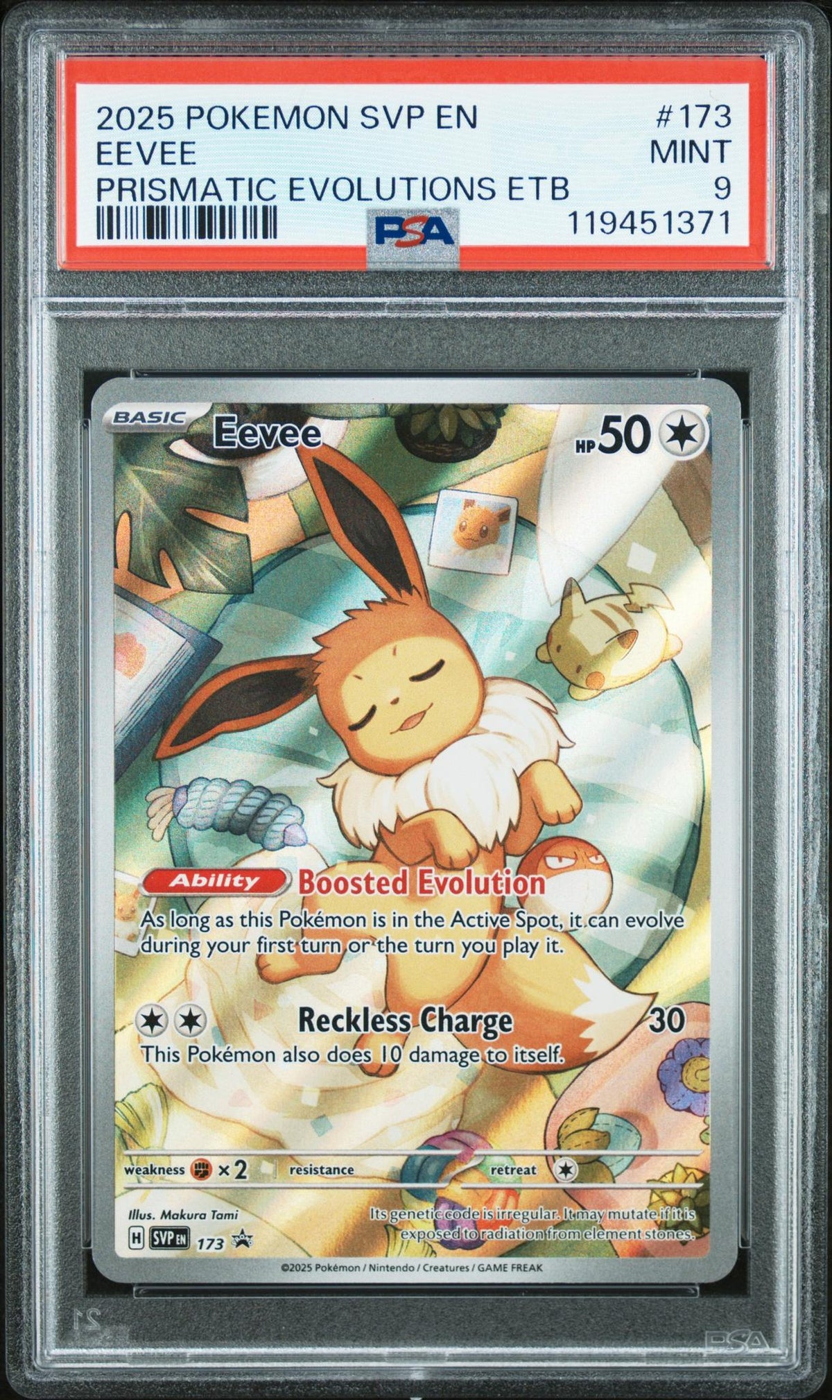 2025 Pokemon Scarlet and Violet Prismatic Evolutions Elite Trainer Box Eevee #173 PSA 9