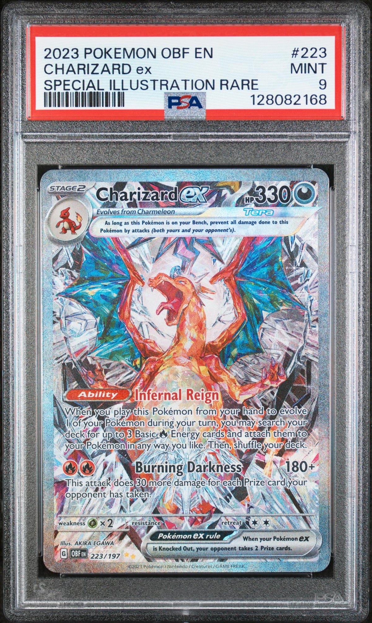 2023 Pokemon Scarlet and Violet Obsidian Flames Special Illustration Rare Charizard Ex #223 PSA 9