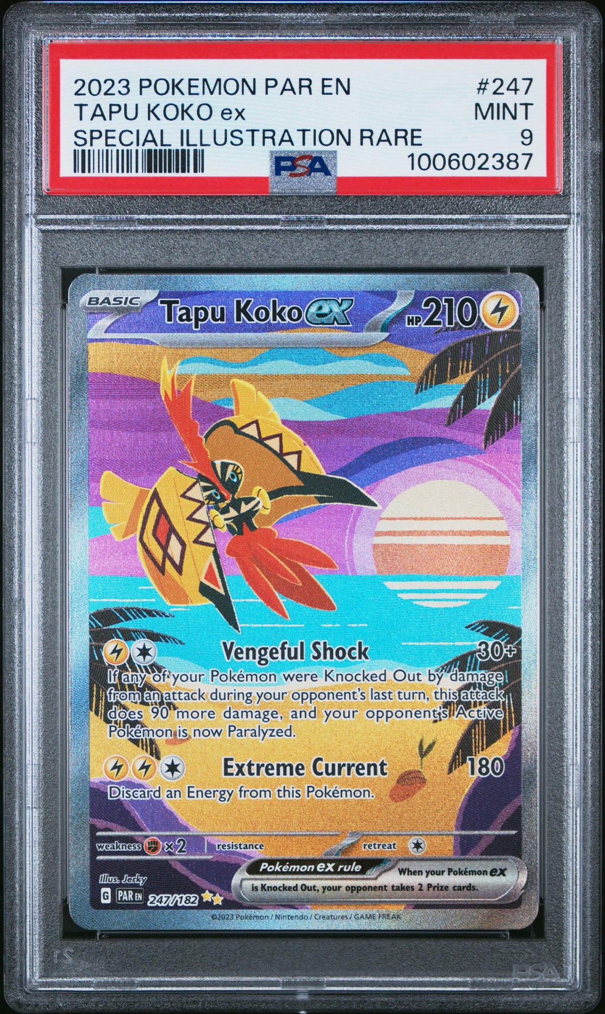 2023 Pokemon Scarlet and Violet Paradox Rift Special Illustration Rare Tapu Koko Ex #247 PSA 9
