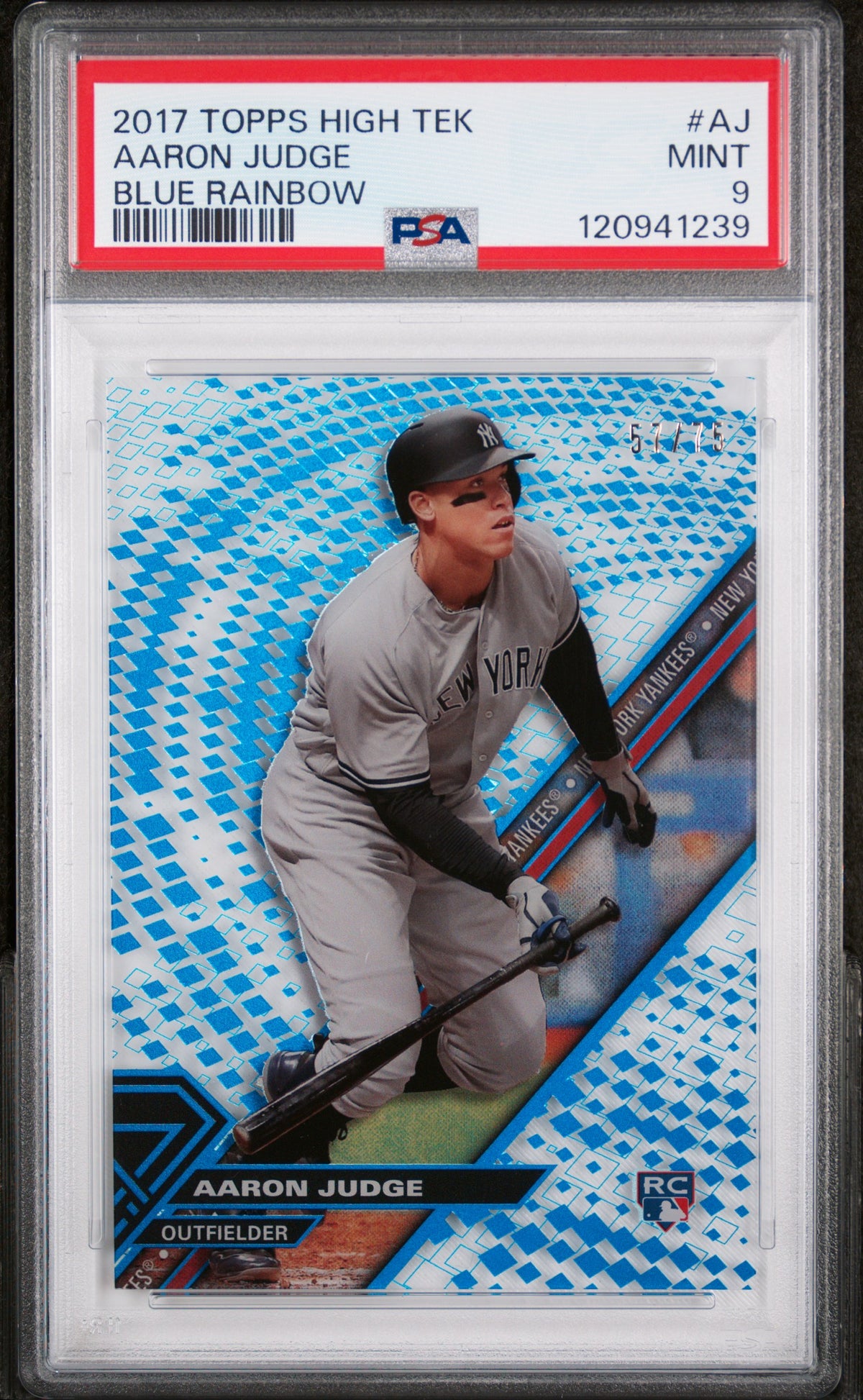 2017 Topps High Tek Blue Rainbow Aaron Judge #HTAJ /75 PSA 9
