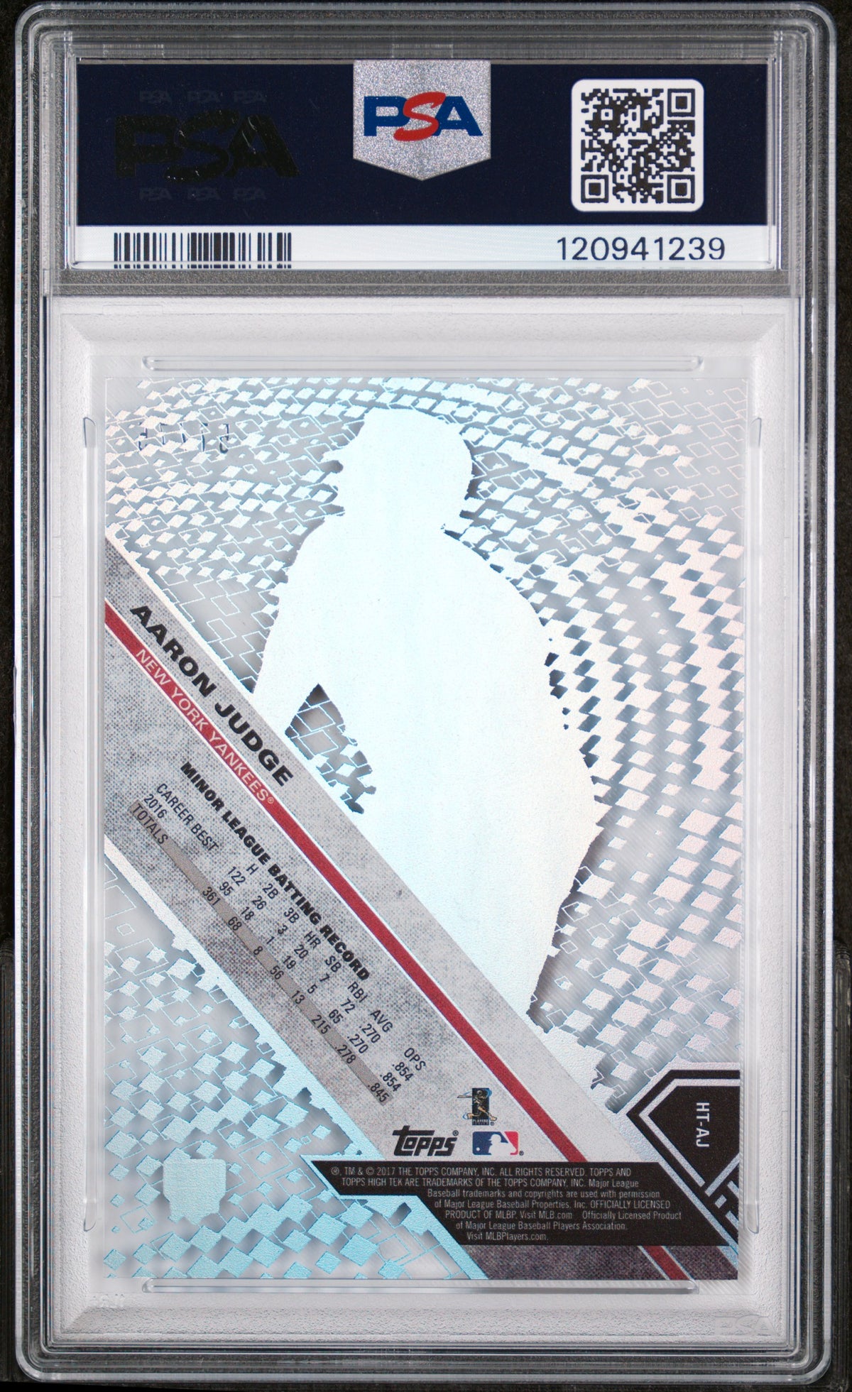 2017 Topps High Tek Blue Rainbow Aaron Judge #HTAJ /75 PSA 9