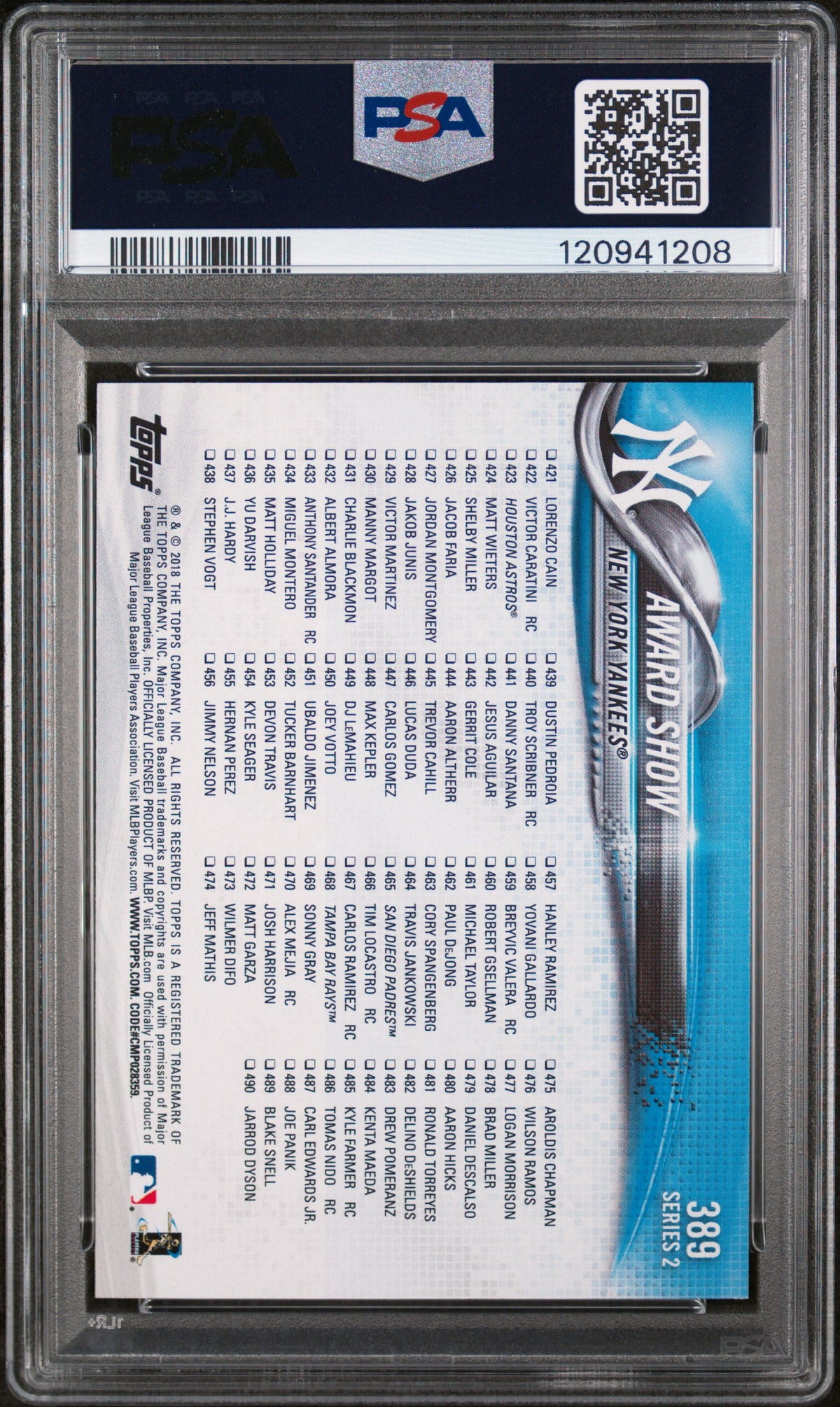 2018 Topps Aaron Judge/Giancarlo Stanton #389 PSA 10