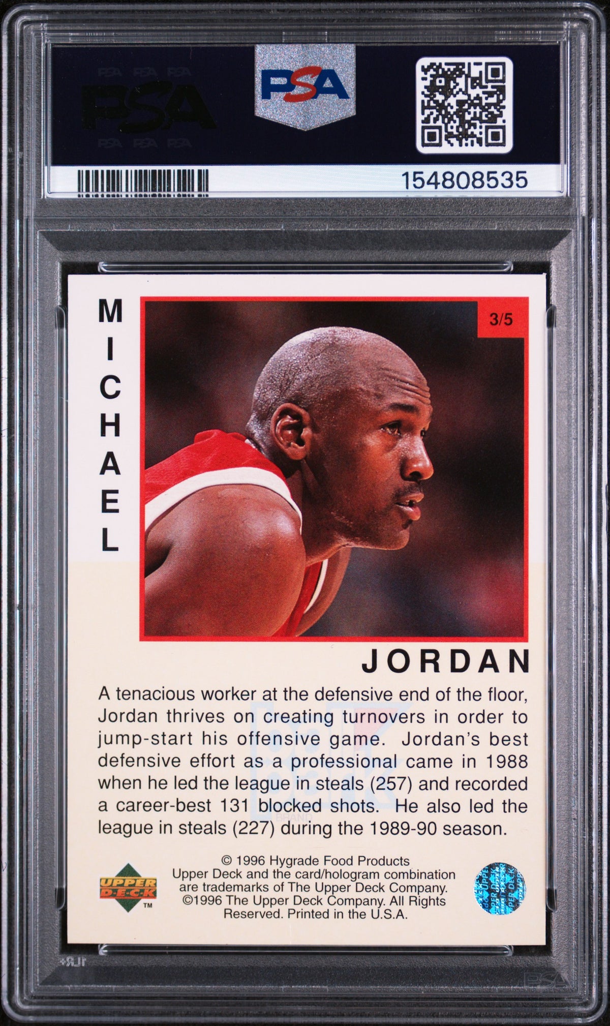 1996 Upper Deck Ballpark-Jordan Michael Jordan #3 /5 PSA 4