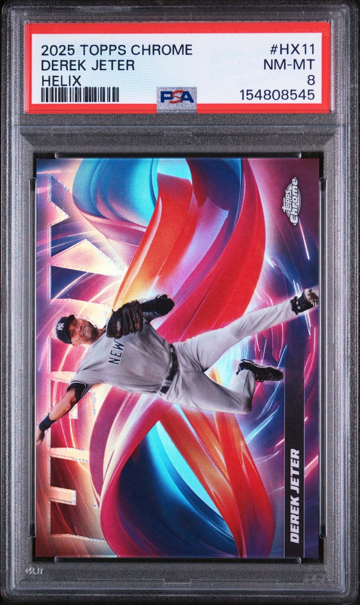 2025 Topps Chrome Helix Derek Jeter #HX11 PSA 8
