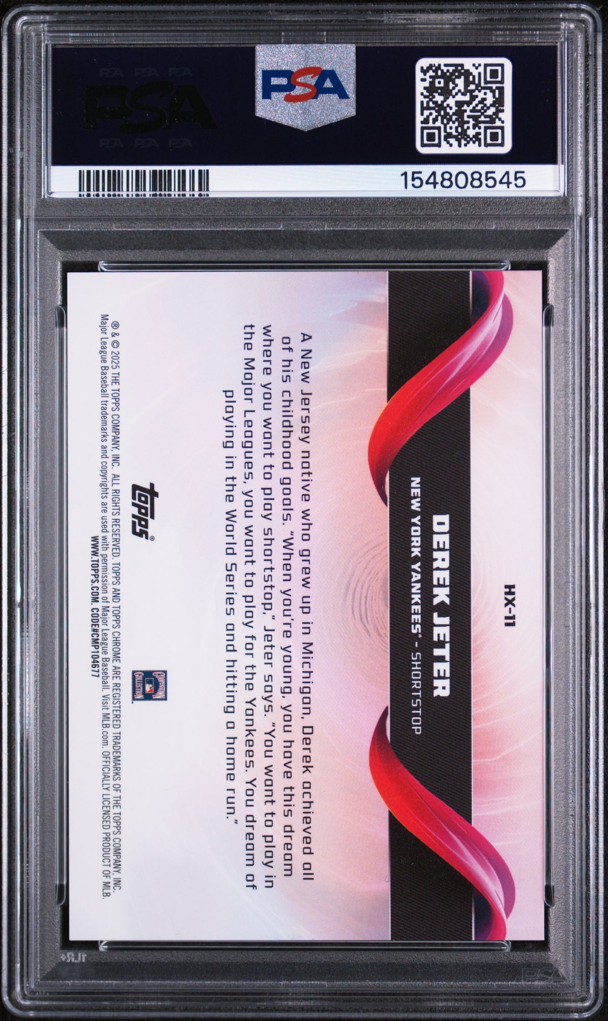 2025 Topps Chrome Helix Derek Jeter #HX11 PSA 8