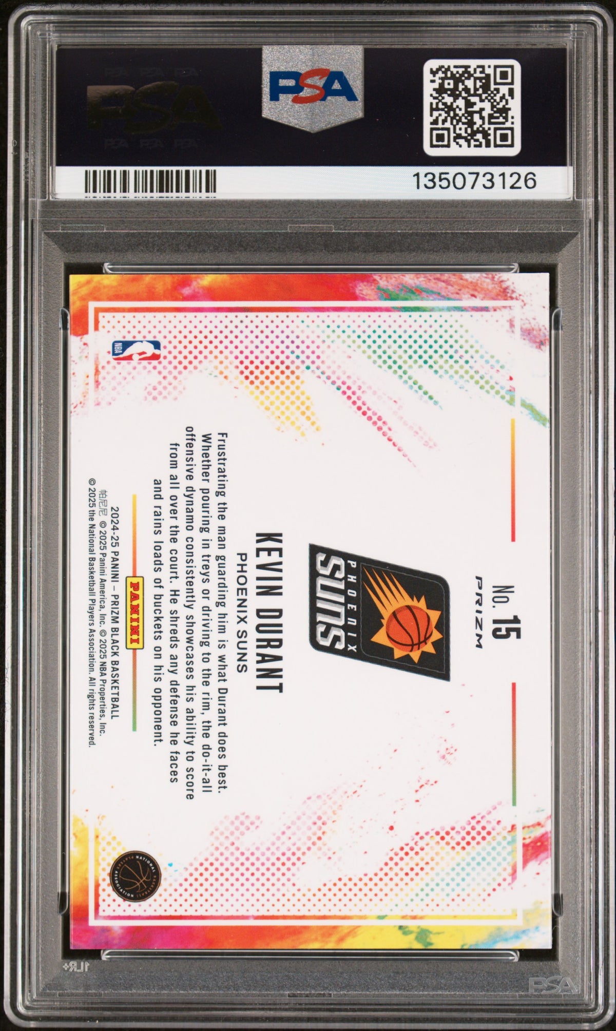 2024 Panini Prizm Black Color Blast Kevin Durant #15 PSA 10