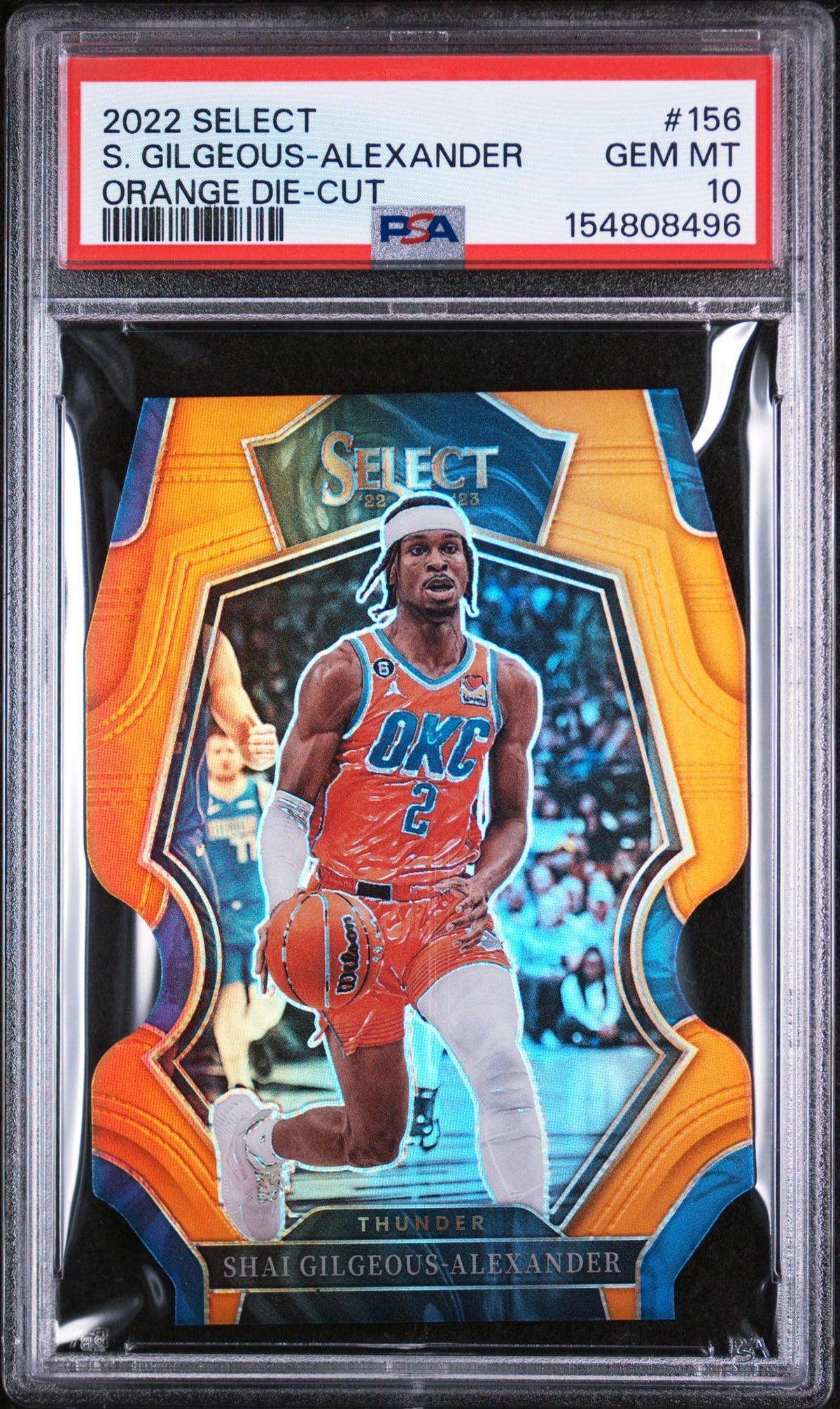 2022 Panini Select Die Cut Orange Prizm Shai Gilgeous-Alexander #156 /65 PSA 10