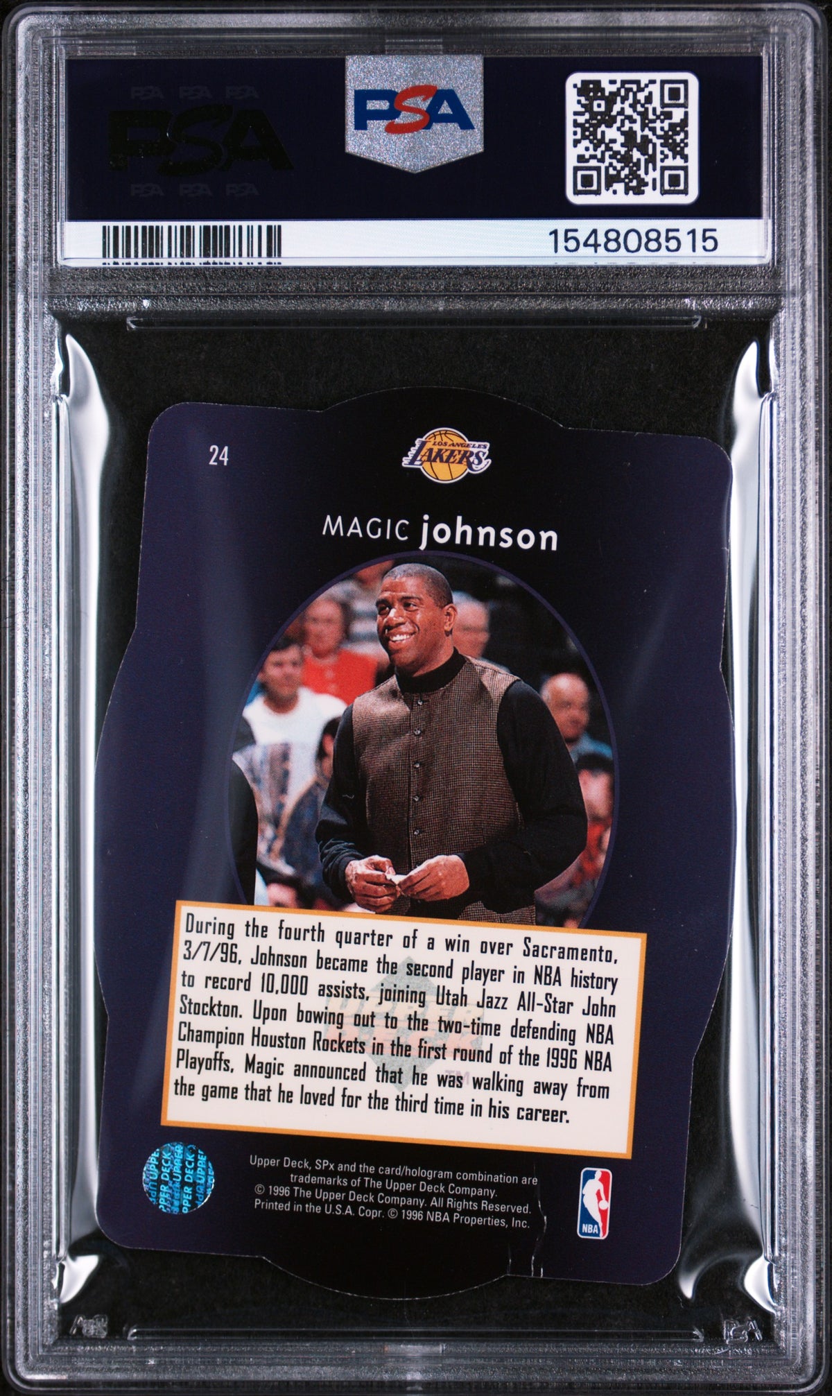 1996 Spx Gold Magic Johnson #24 PSA 4