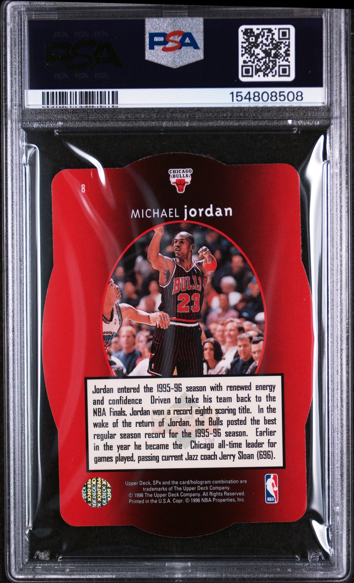 1996 Spx Michael Jordan #8 PSA 4
