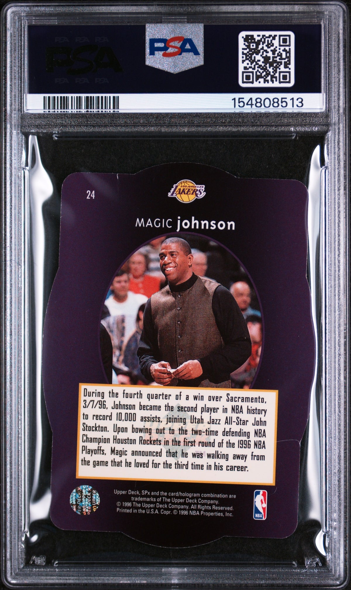 1996 Spx Magic Johnson #24 PSA 5