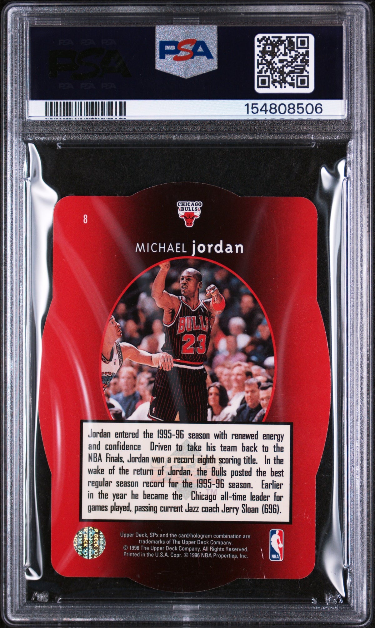 1996 Spx Michael Jordan #8 PSA 4