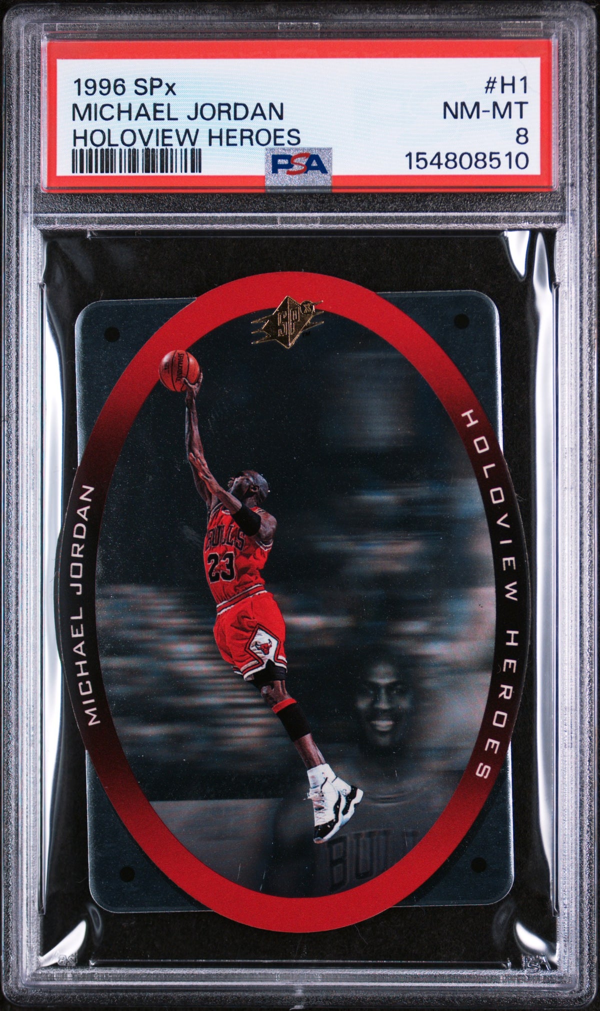 1996 Spx Holoview Heroes Michael Jordan #H1 PSA 8