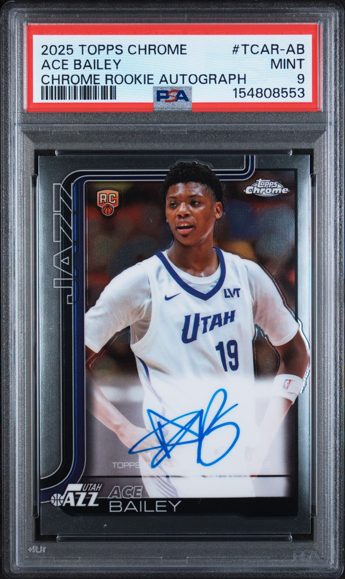 2025 Topps Chrome Rookie Autograph Ace Bailey #TCAR-AB PSA 9