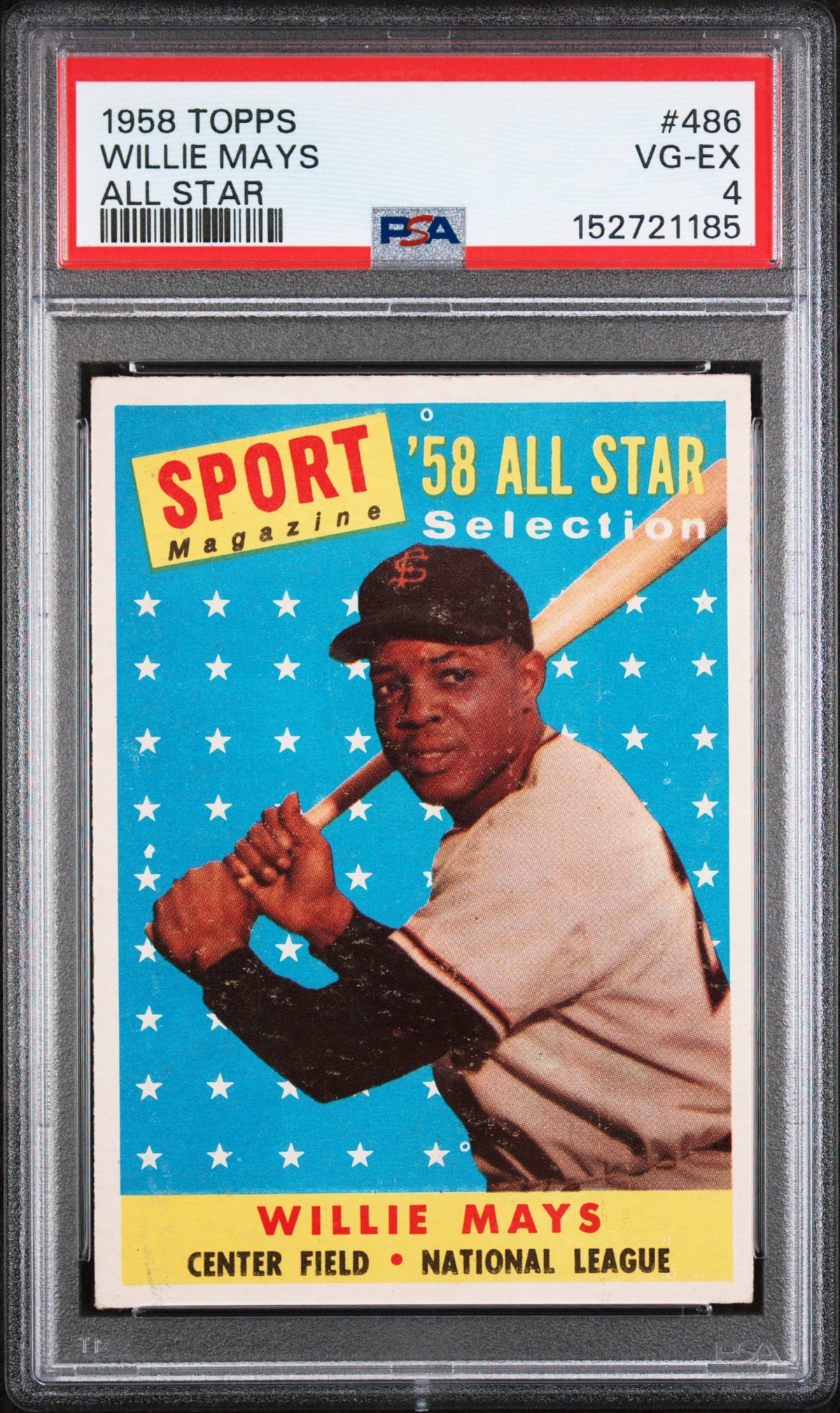 1958 Topps All Star Willie Mays #486 PSA 4