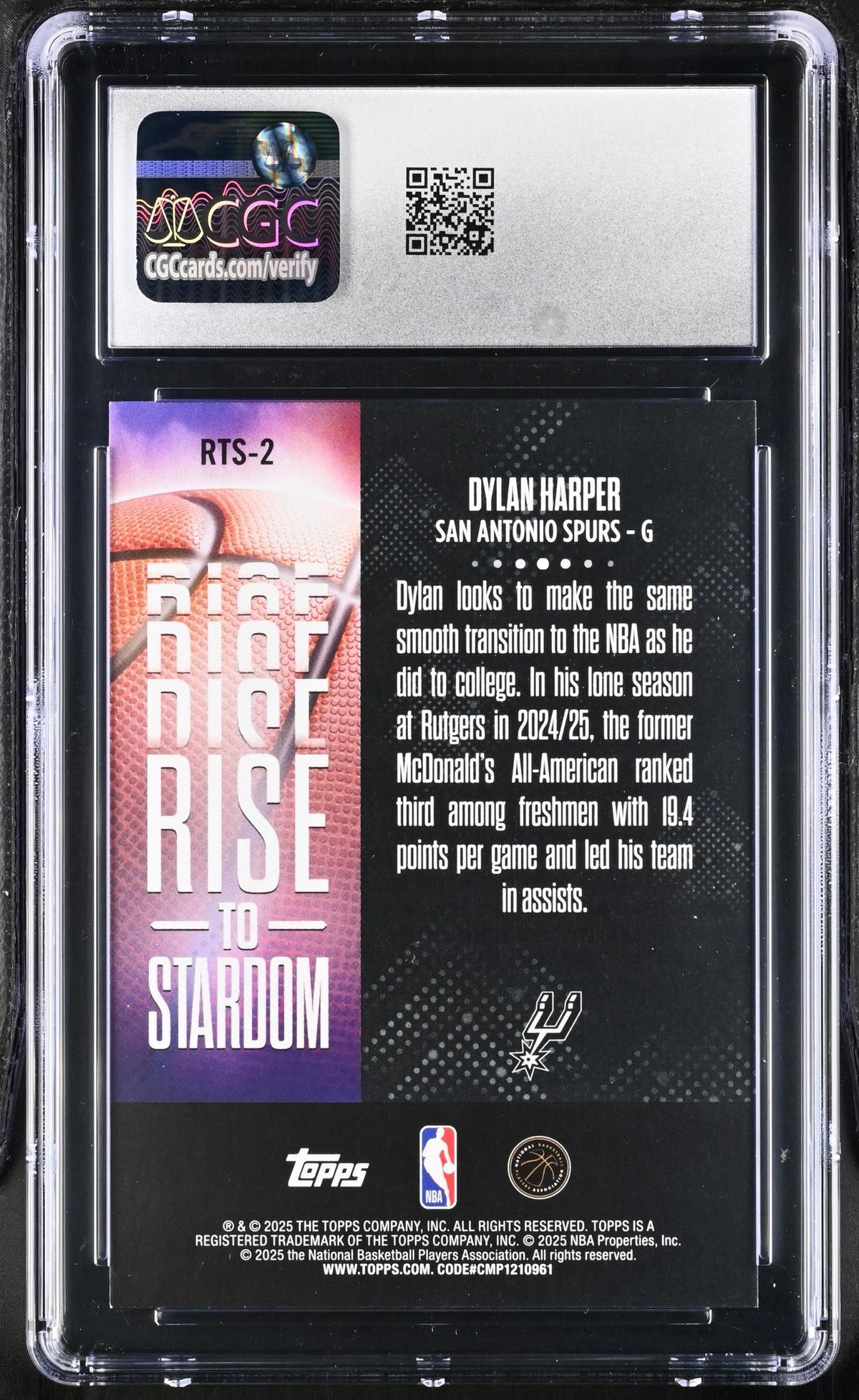 2025 #RTS-2 Dylan Harper Rise to Stardom CGC 10
