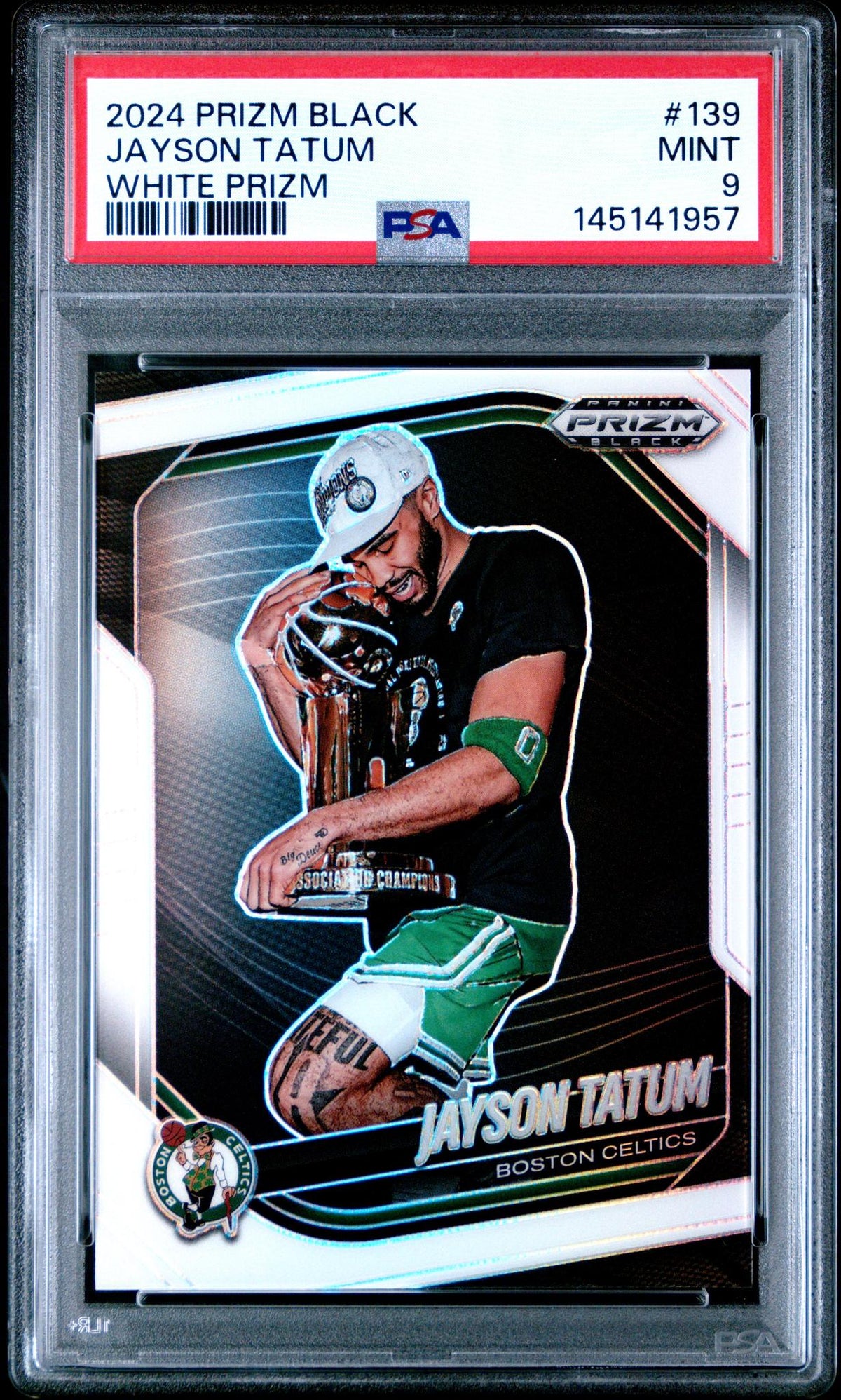 2024 Prizm Black Prizms White Jayson Tatum #139 /175 PSA 9