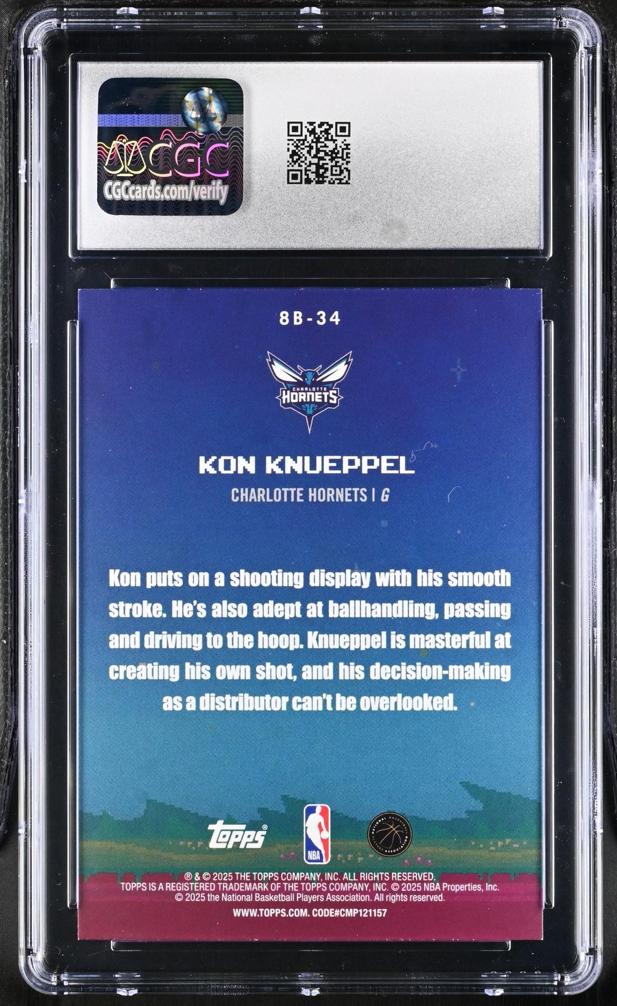 2025 Topps #8B-34 Kon Knueppel 8-Bit Ballers CGC 9