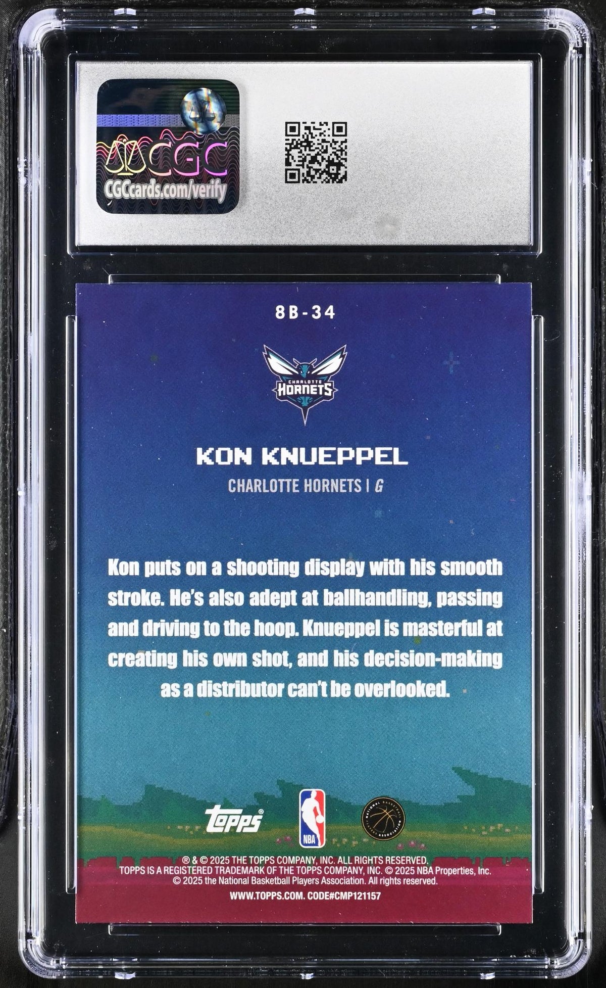 2025 Topps #8B-34 Kon Knueppel 8-Bit Ballers CGC 10