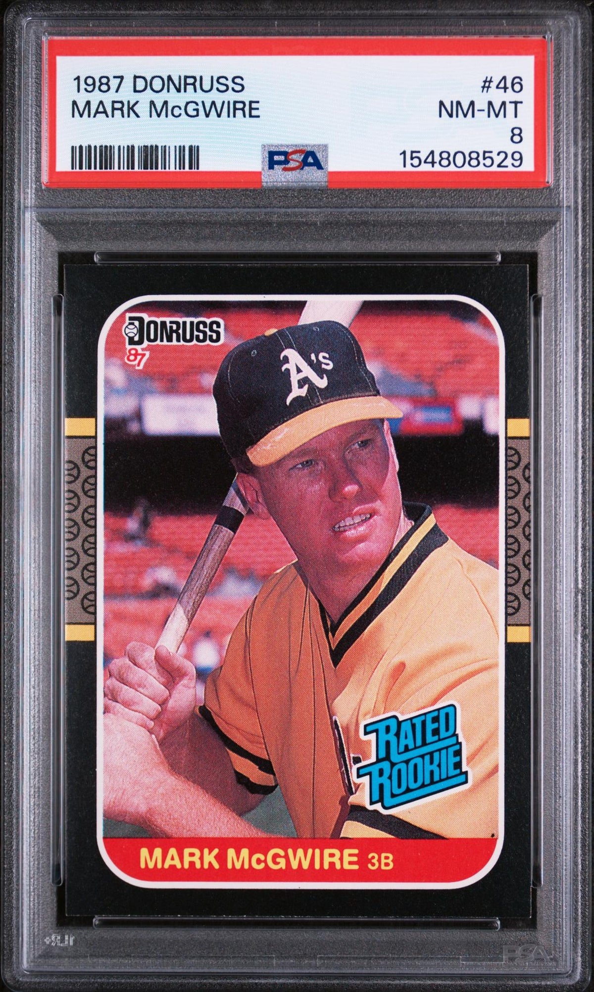 1987 Donruss Rated Rookie Mark Mcgwire #46 PSA 8