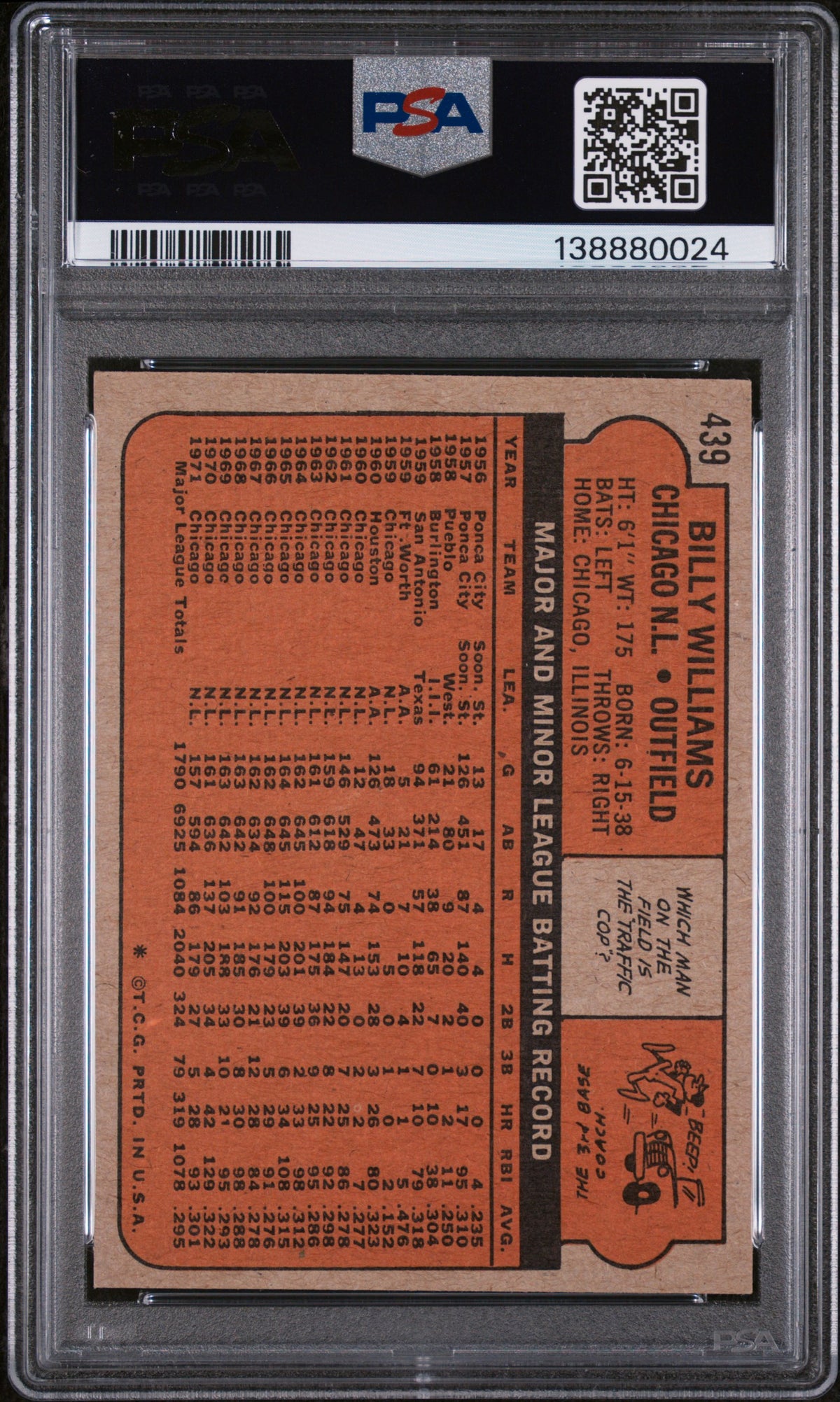 1972 Topps Billy Williams #439 PSA 6