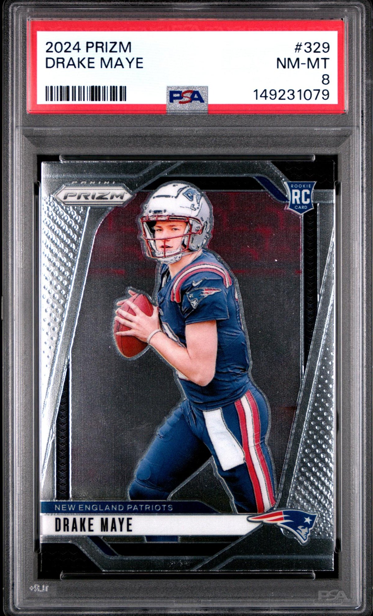 2024 Panini Prizm Drake Maye #329 PSA 8