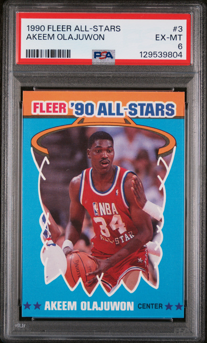 1990 Fleer '90 All-Stars Hakeem Olajuwon #3 PSA 6