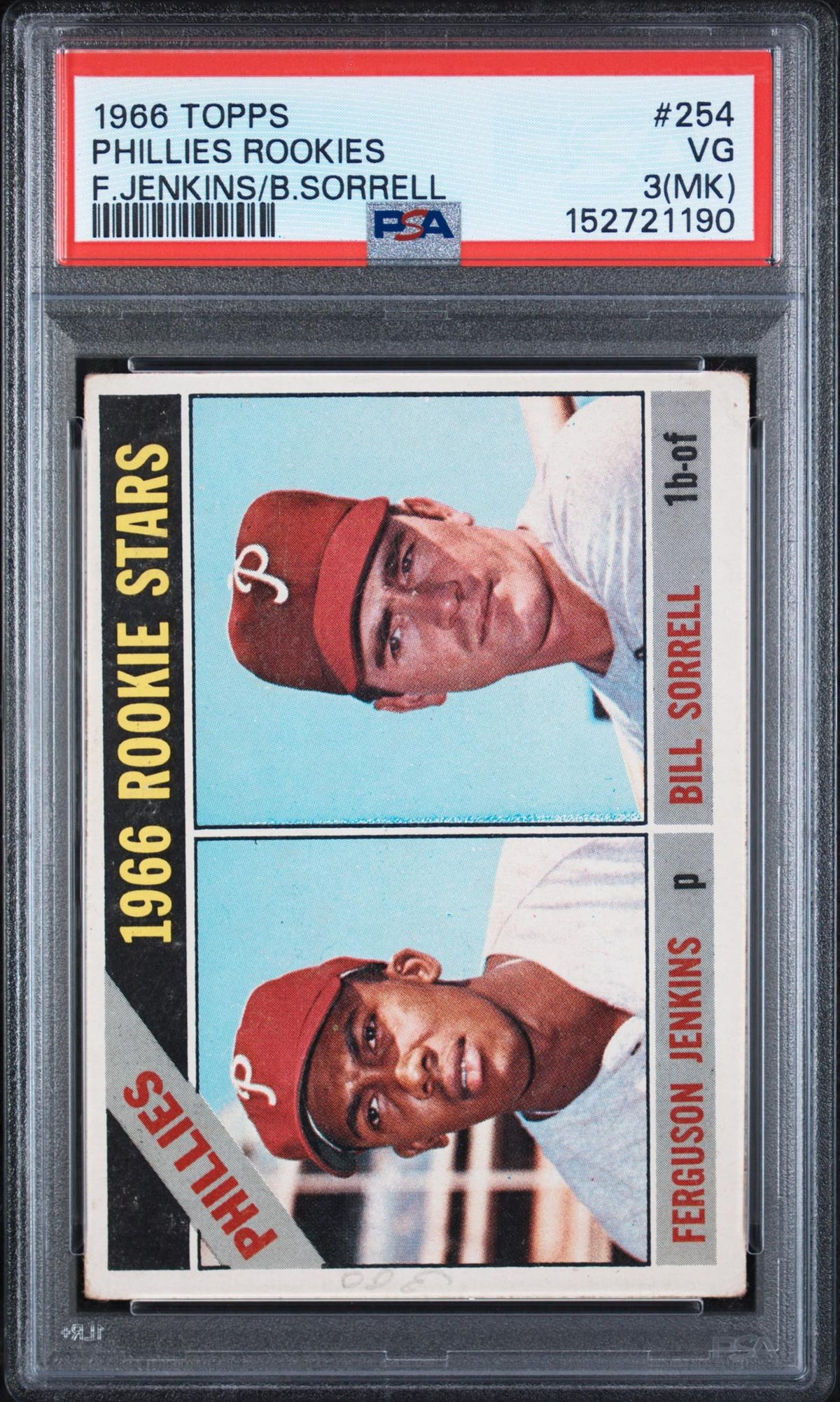 1966 Topps Bill Sorrell/Fergie Jenkins #254 PSA 3