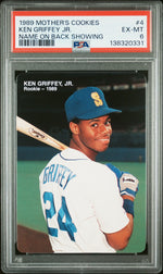 1989 Mother's Cookies Name On Back Showing Ken Griffey Jr. #4 PSA 6