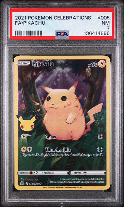 2021 Pokemon Sword and Shield Celebrations Pikachu #005 PSA 7