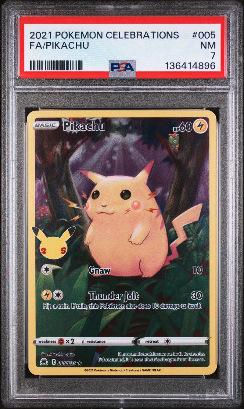 2021 Pokemon Sword and Shield Celebrations Pikachu #005 PSA 7