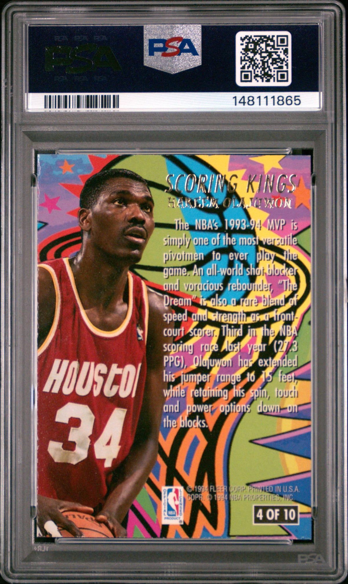1994 Ultra Scoring Kings Hakeem Olajuwon #4 PSA 6