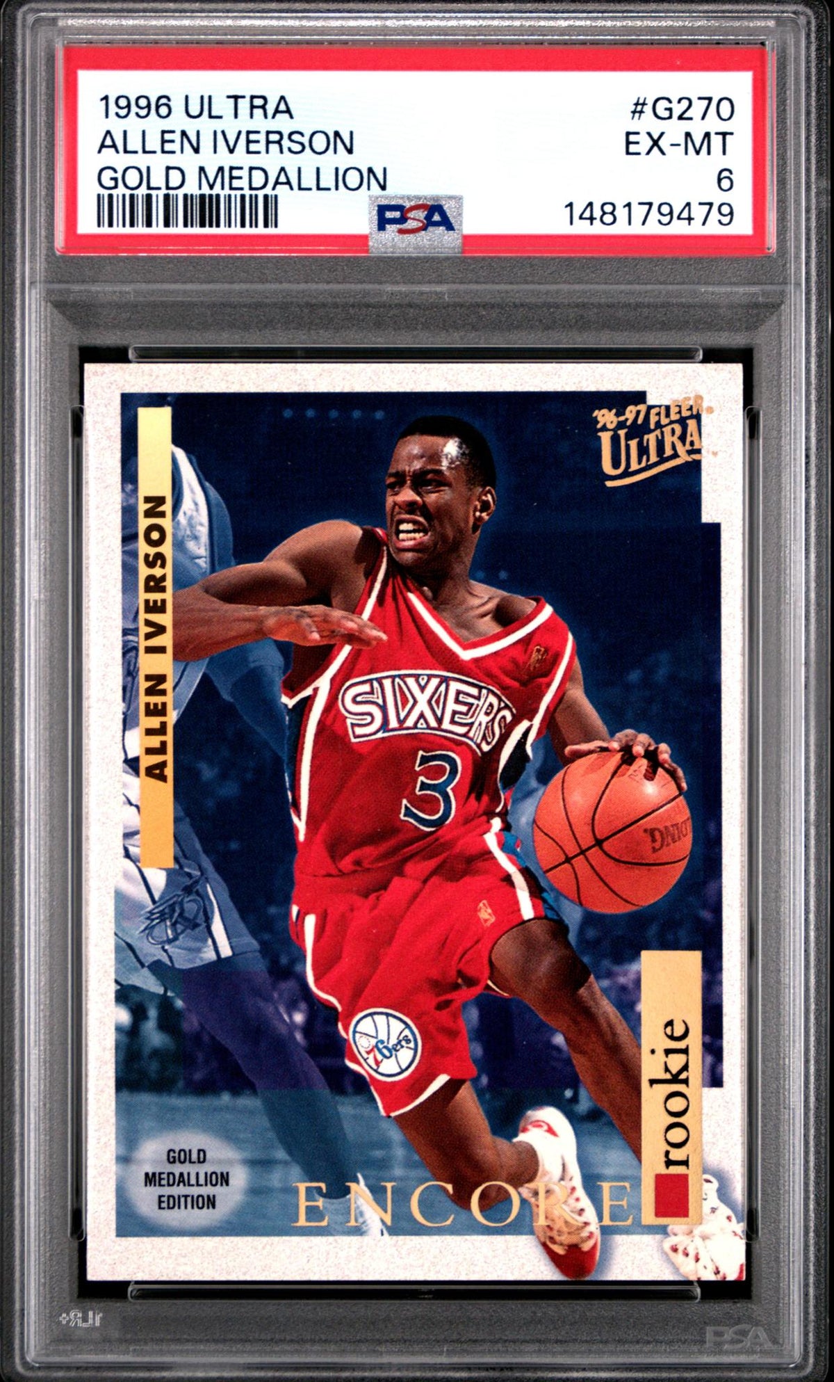 1996 Ultra Gold Medallion Allen Iverson #G270 PSA 6