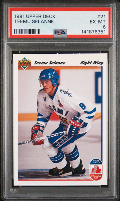 1991 Upper Deck Young Guns Teemu Selanne #21 PSA 6
