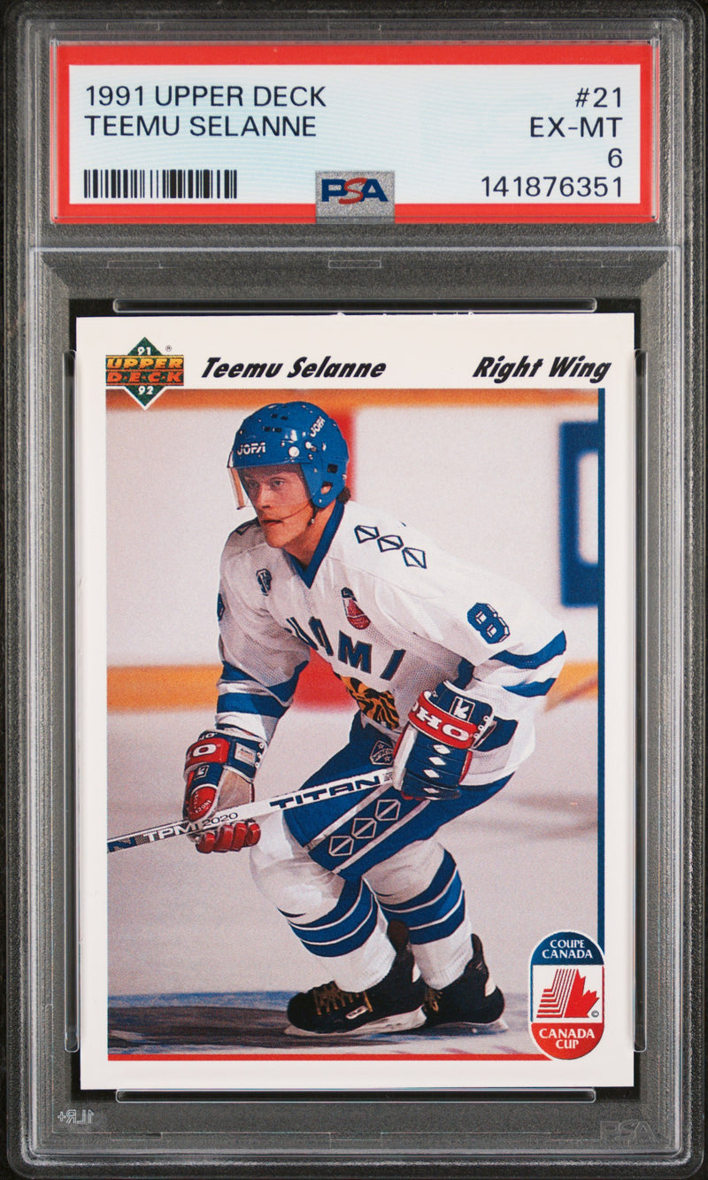 1991 Upper Deck Young Guns Teemu Selanne #21 PSA 6