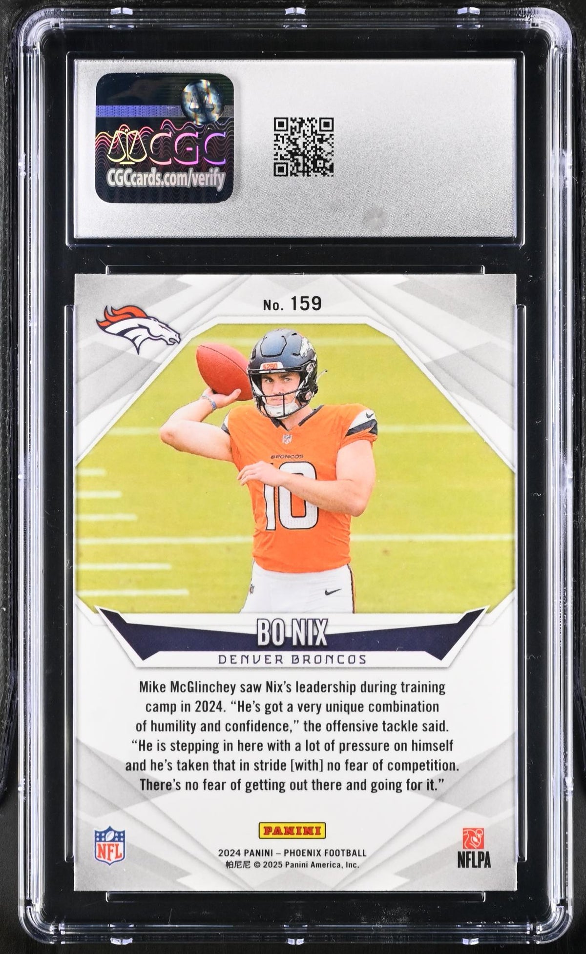 2024 Phoenix #159 Bo Nix CGC 9