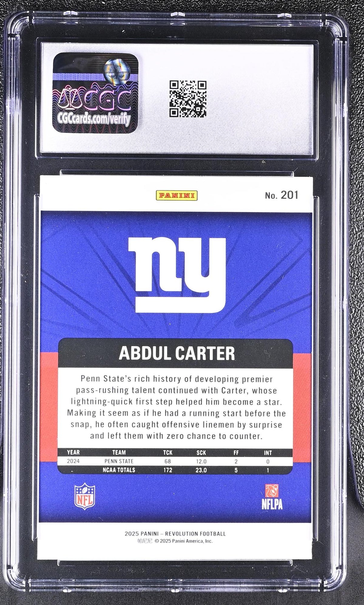 2025 Revolution #201 Abdul Carter Revolution CGC 8.5