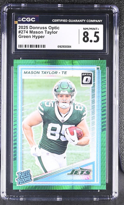 2025 Donruss Optic Mason Taylor #274 Green Hyper CGC 8.5