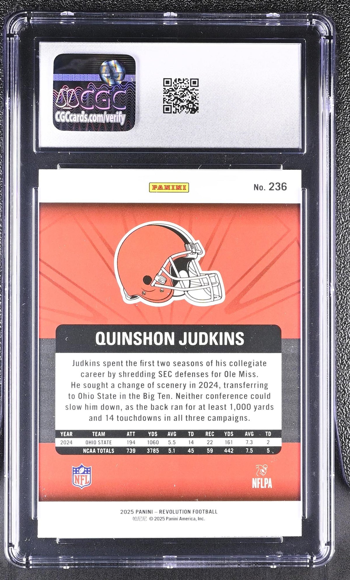 2025 Revolution #236 Quinshon Judkins CGC 9