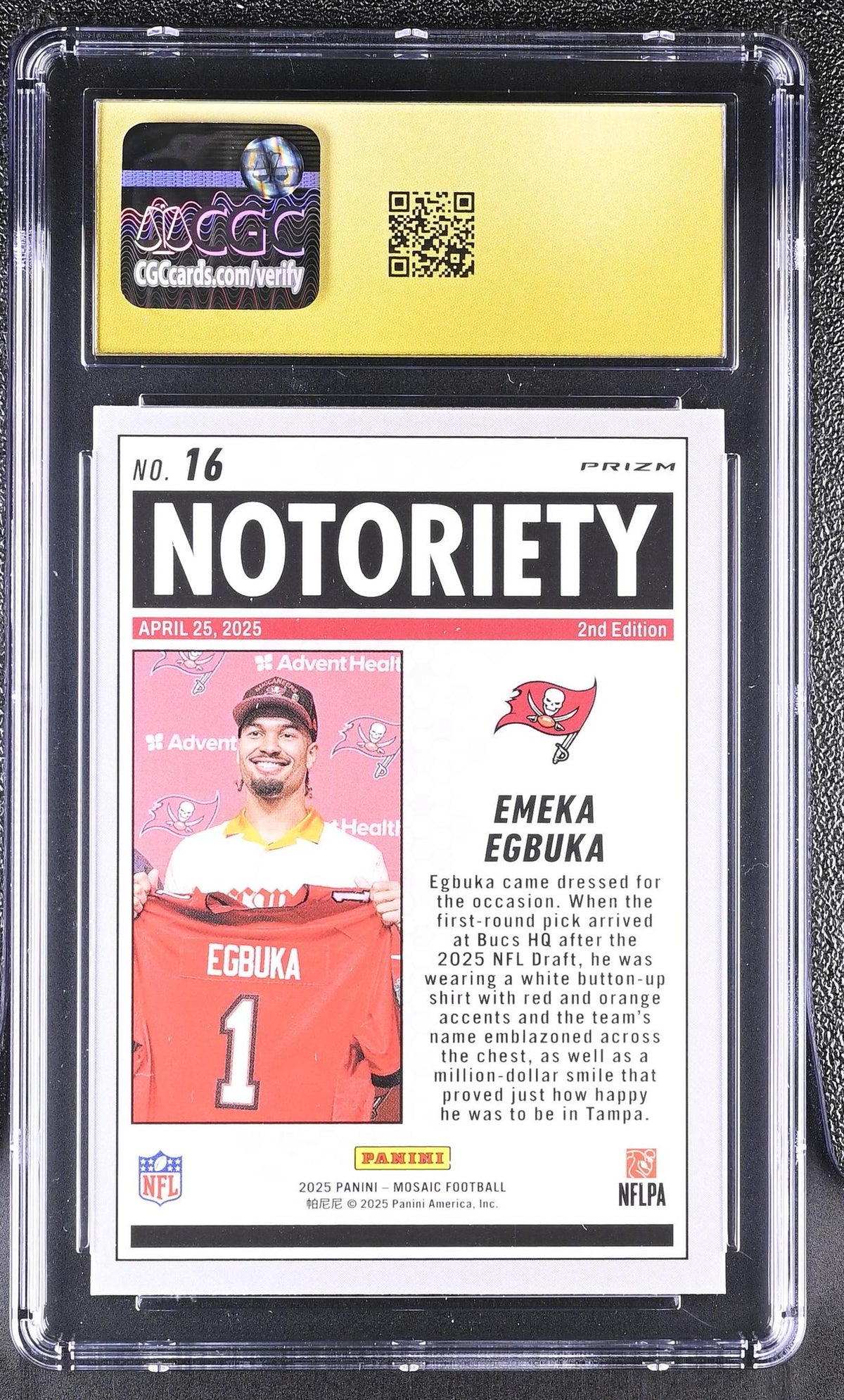 2025 Prizm #16 Emeka Egbuka Notoriety CGC 10