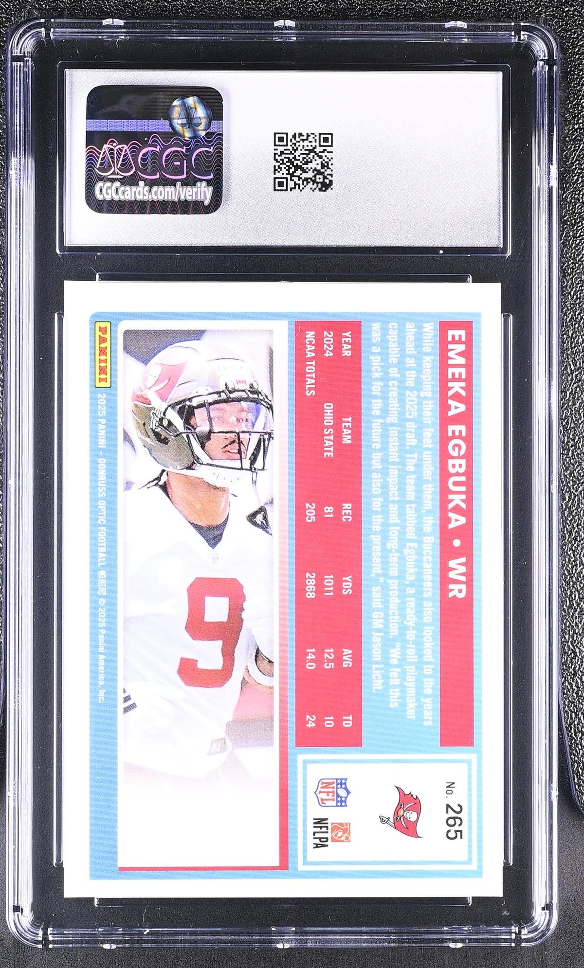 2025 Donruss Optic #265 Emeka Egbuka CGC 9