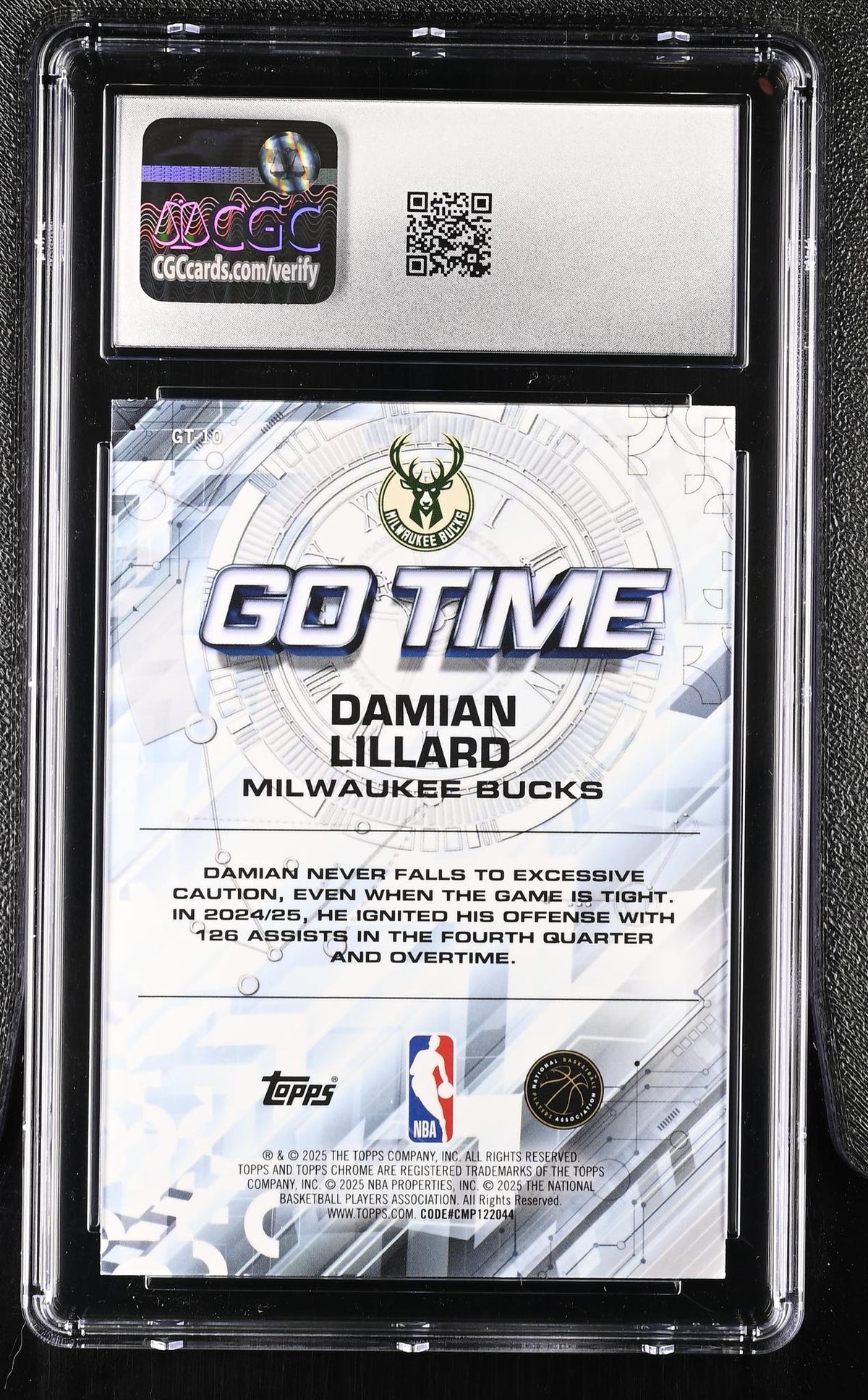 2025 Topps Chrome #GT-10 Damian Lillard Go Time CGC 10