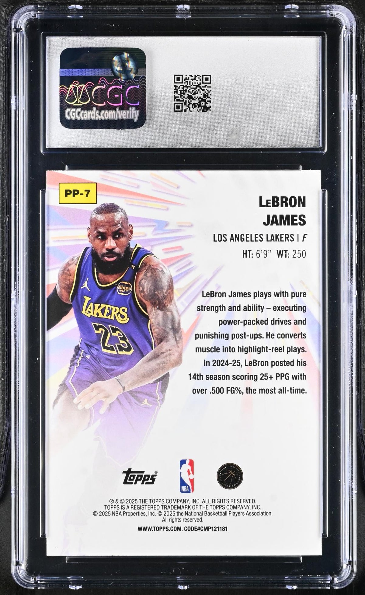 2025 #PP-7 LeBron James Power Players CGC 10