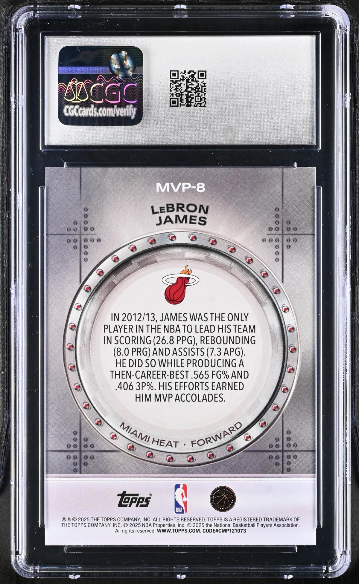 2025 Topps #MVP-8 LeBron James MVP Vault CGC 10