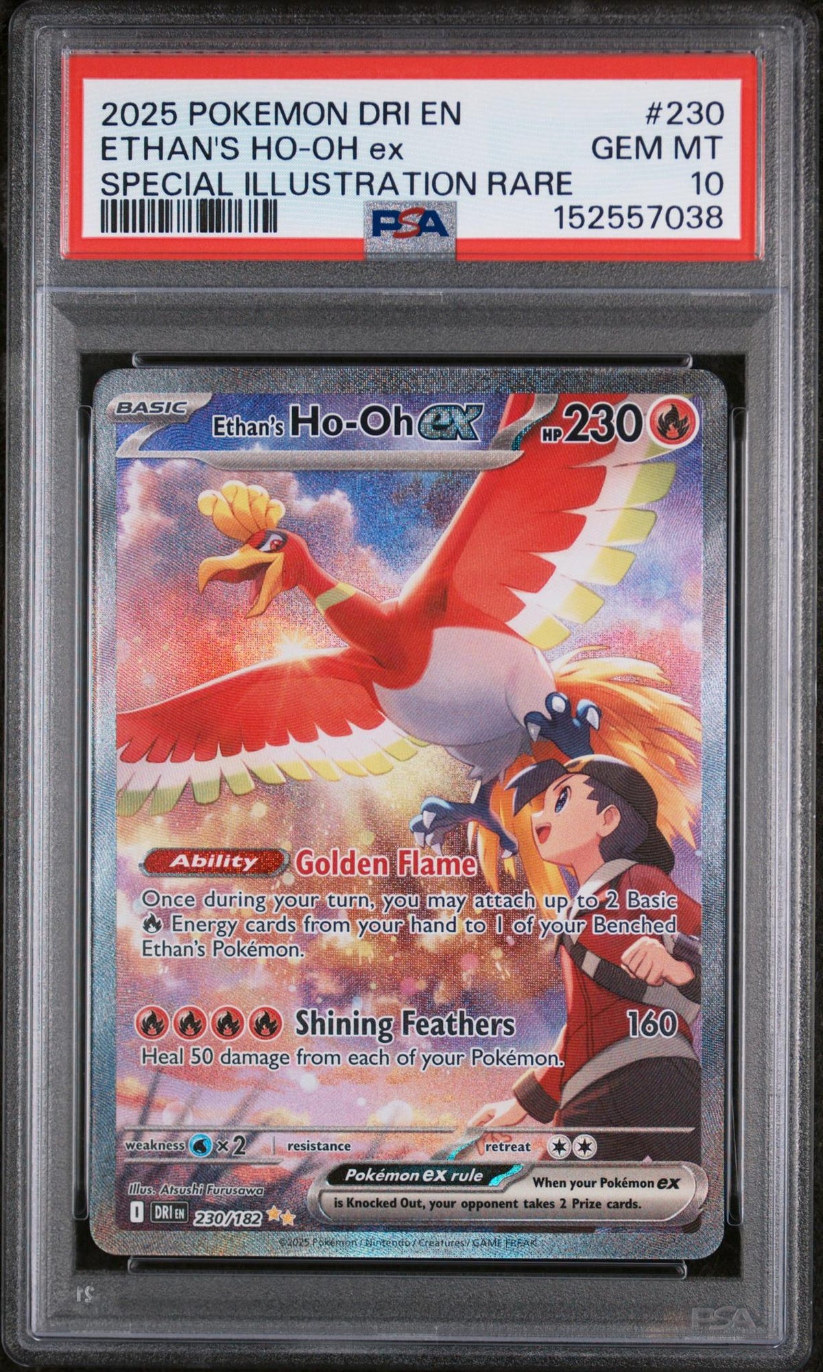 2025 Pokemon Scarlet and Violet Destined Rivals Special Illustration Rare Ethan's Ho Oh Ex #230 PSA 10