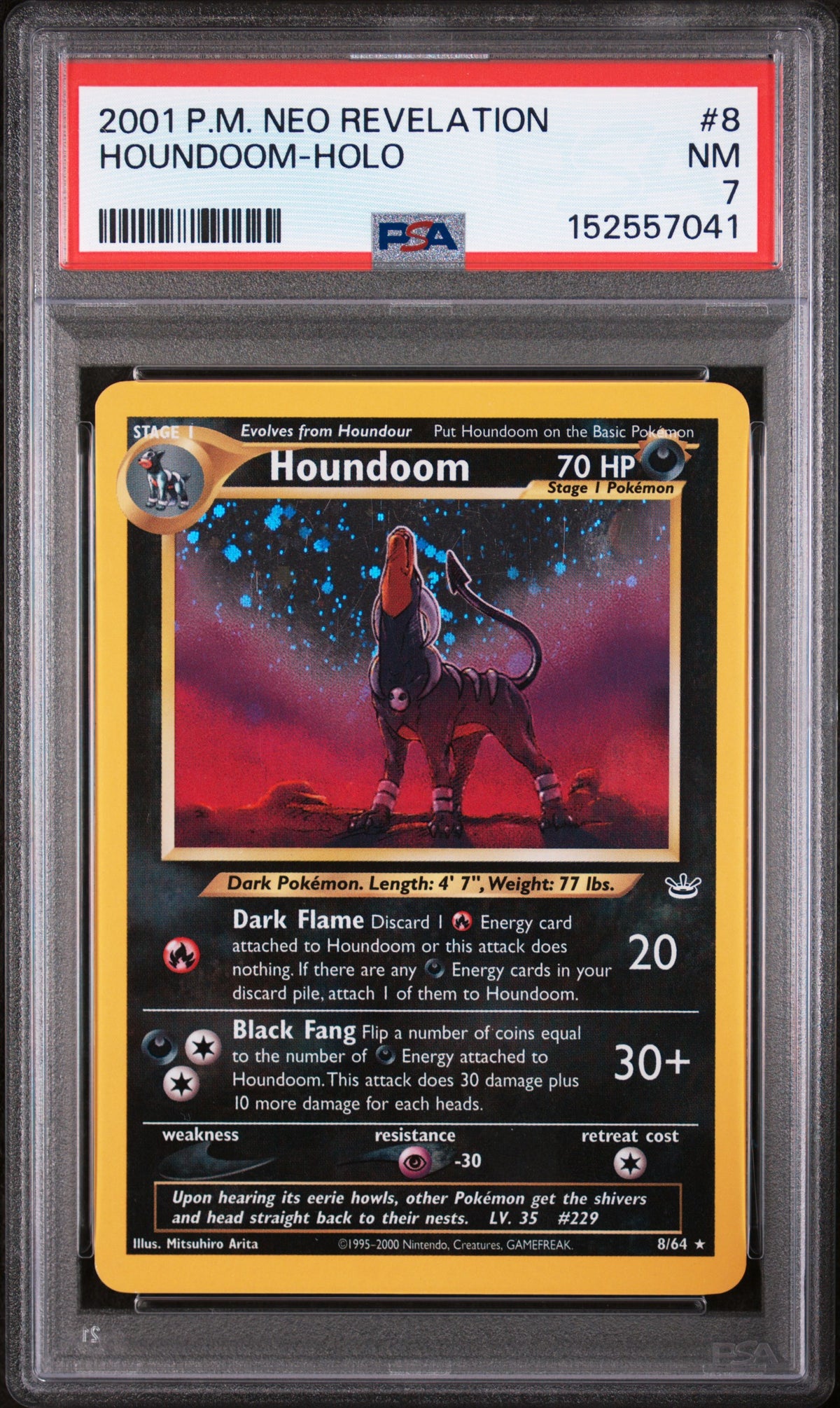 2001 Pokemon Neo Revelation Holo Houndoom #8 PSA 7