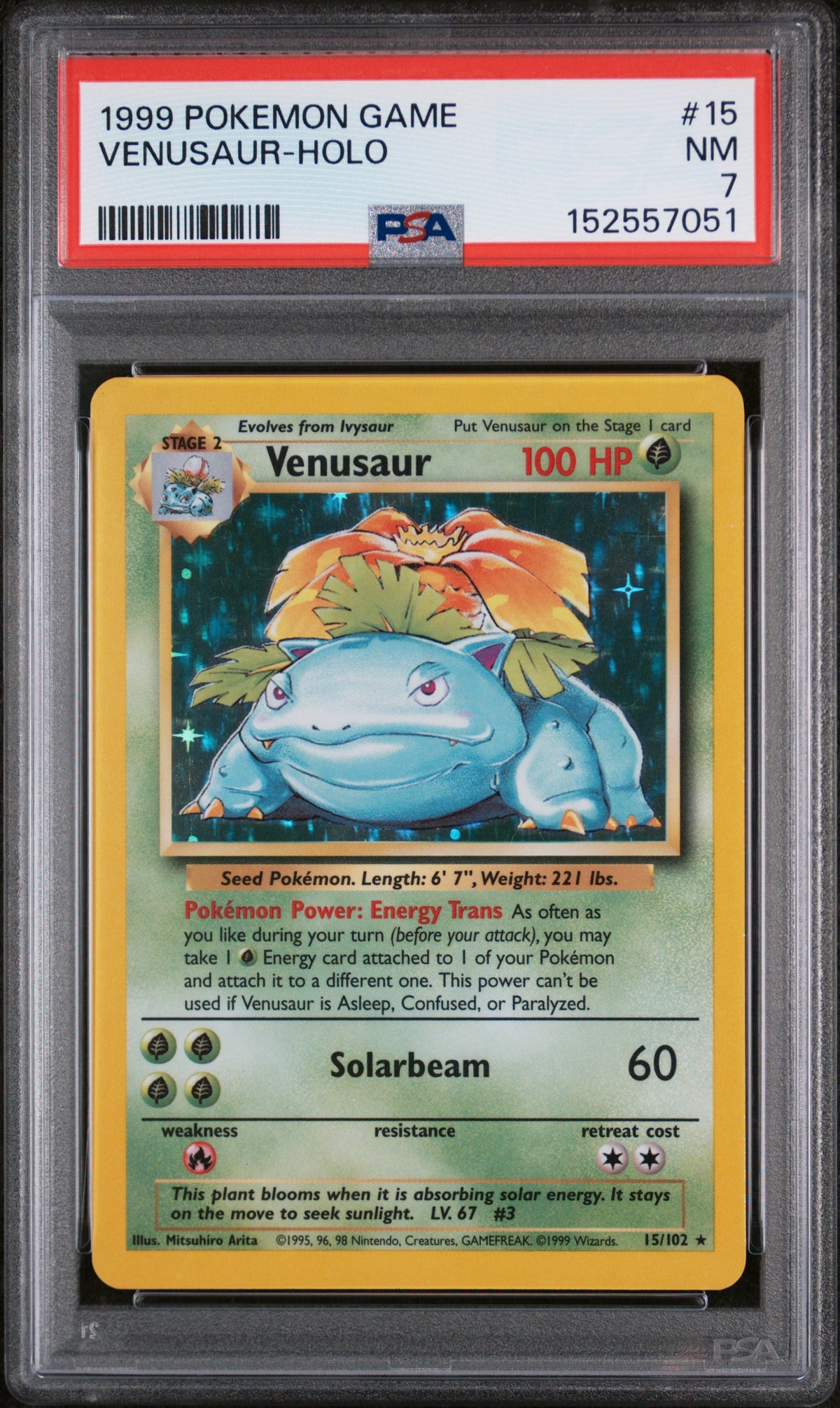 1999 Pokemon Game Holo Venusaur #15 PSA 7