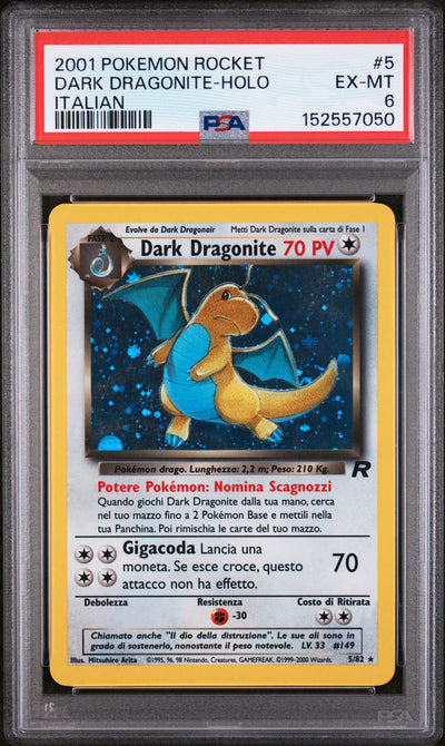 Pokémon Team Rocket Dark Dragonite Holo #5/82 Italian PSA 6