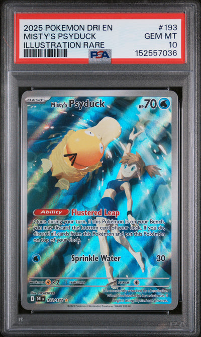 Pokémon 2025 Misty's Psyduck #193/182 Illustration Rare PSA 10