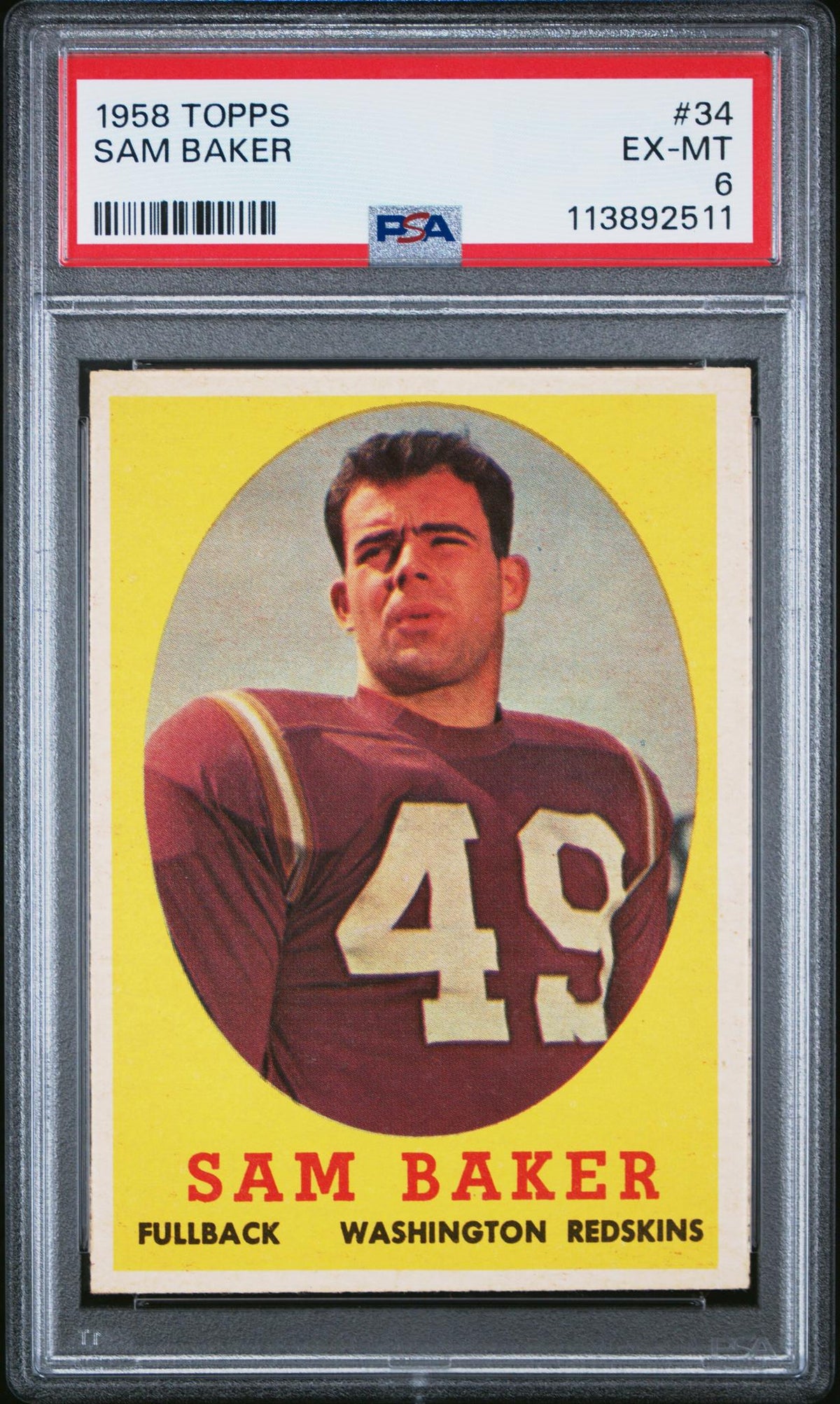 1958 Topps Sam Baker #34 PSA 6