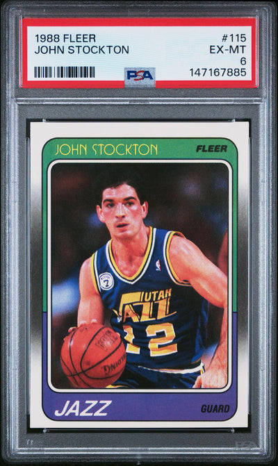 1988 Fleer John Stockton #115 PSA 6